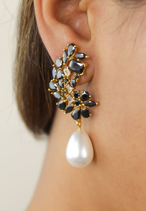 Golden Frosty Pearl Earrings by Bombay Sunset