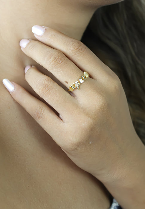 Aquarius Zodiac Ring by Bombay Sunset