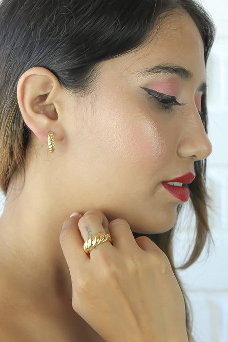 Golden Croissant Earrings by Bombay Sunset