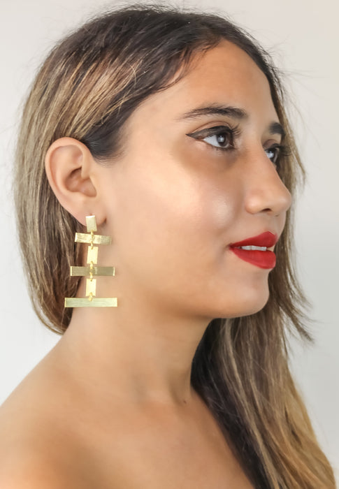 Golden Geo Earrings by Bombay Sunset