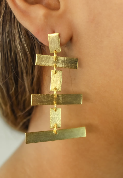 Golden Geo Earrings by Bombay Sunset