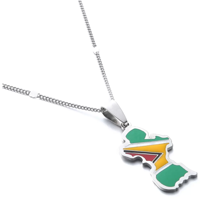 Guyana Map Flag Unisex Pendant & Necklace