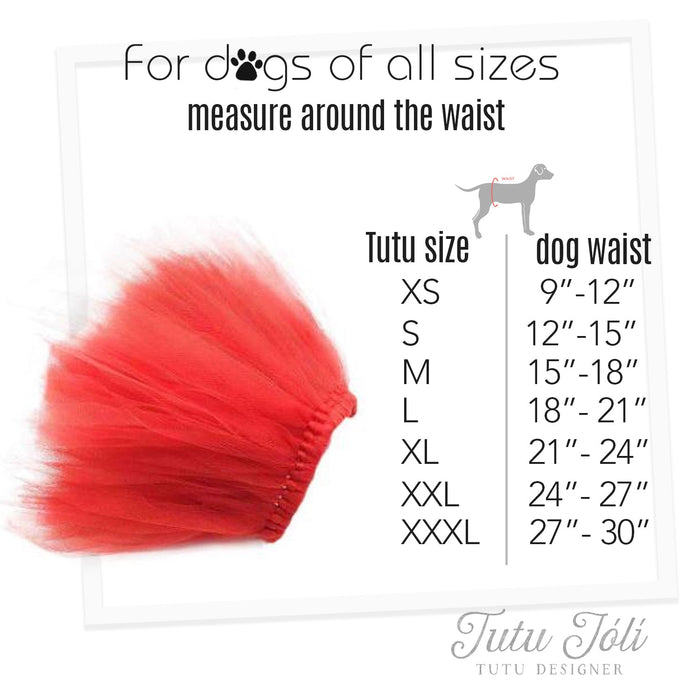 Red Christmas Dog Tutu Skirt | XS-XXXL