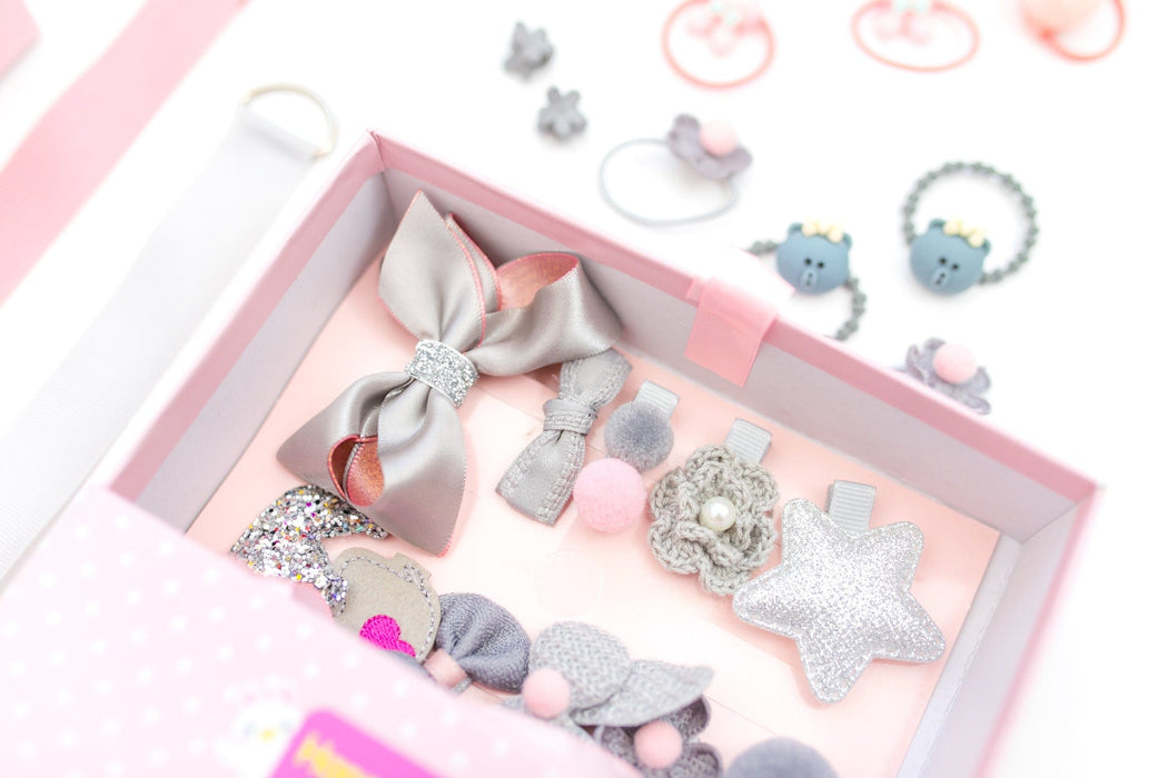 Gray Hair Accessories Gift Box - 18Pcs - Gift Set