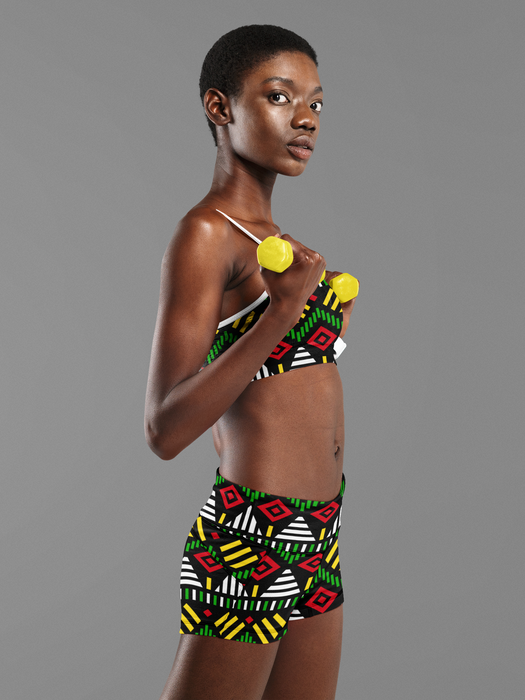 Guyanese Swag Monarch Women's Mid-Rise Yoga Shorts