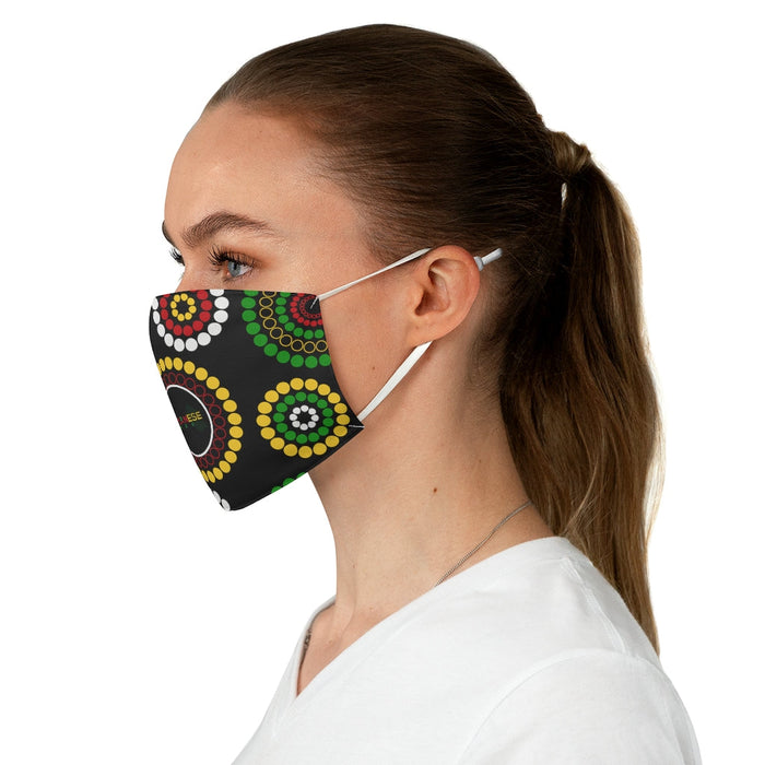 Guyanese Swag Floral Ice Gold Green Fabric Face Mask