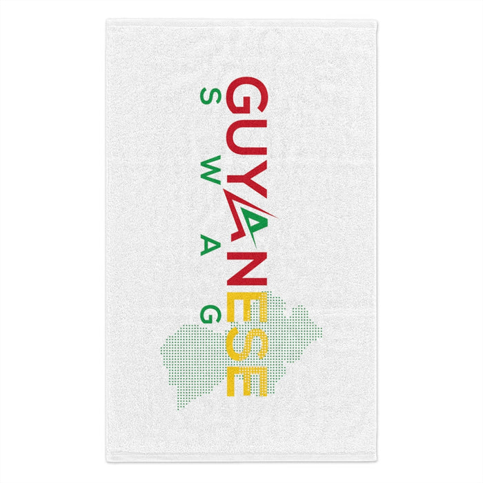 Guyanese Swag Guyana Map White Rally Towel, 11x18