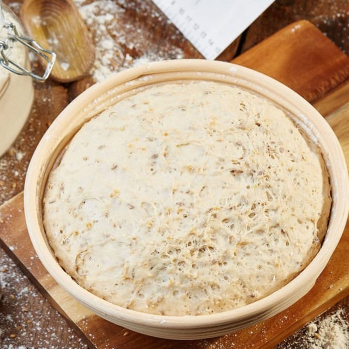 8-Inch Round Banneton Bread Proofing Baskets | With Dough Scraper & Liner