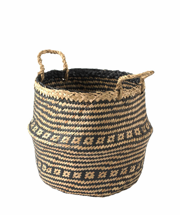 Belly Basket with Handles | Woven Baskets for Laundry Storage & Home Supplies (Small)