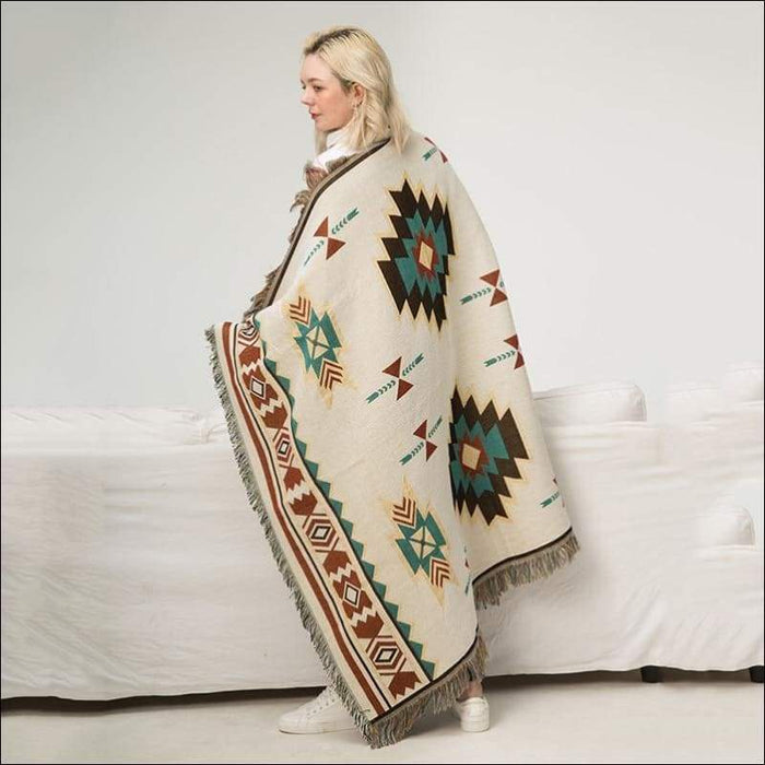 Bohemian Aztec Tapestry Throw Blanket
