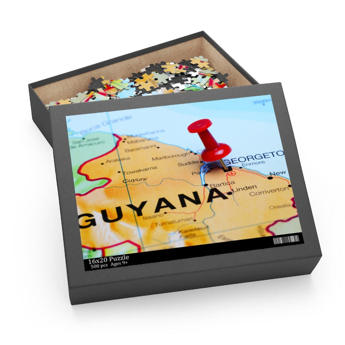 Georgetown Guyana Pinned Map Puzzle (120, 252, 500-Piece)