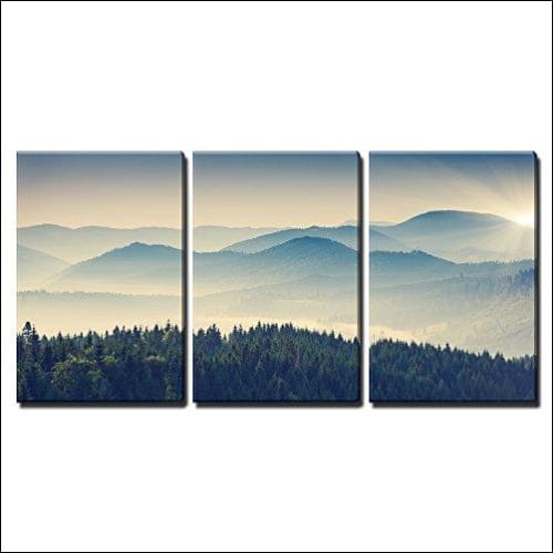 Carpathian Mountains 3PC Framed Canvas Painting