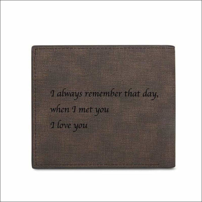 Custom Picture Engraved Inscription Leather Wallet Gift