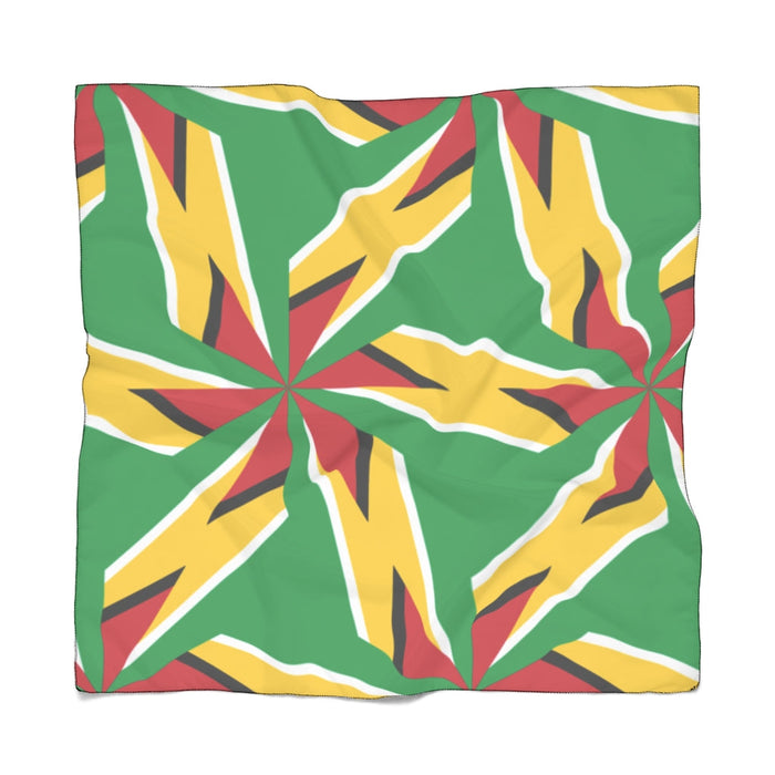 Abstract Guyana Flag Poly Scarf