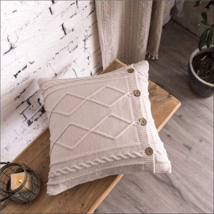 Diamond Cove Knitted Pillow Cover