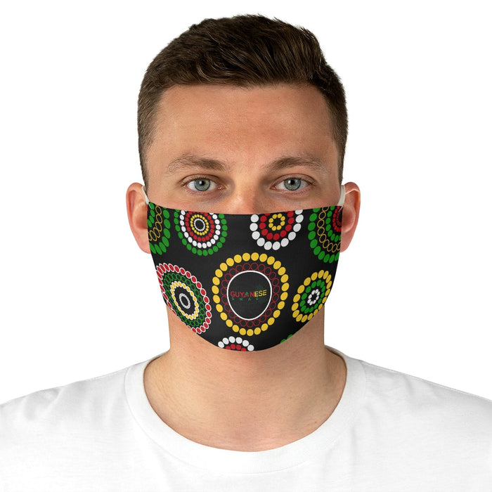 Guyanese Swag Floral Ice Gold Green Fabric Face Mask