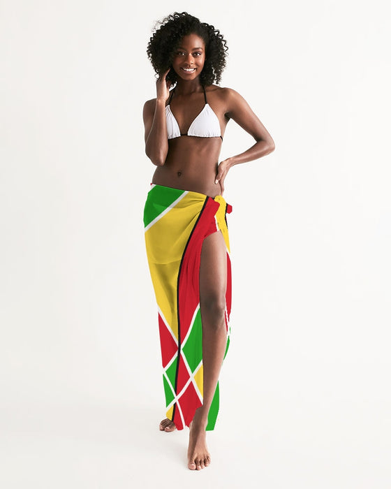 Guyanese Swag Ice Gold Green Swim Cover Up