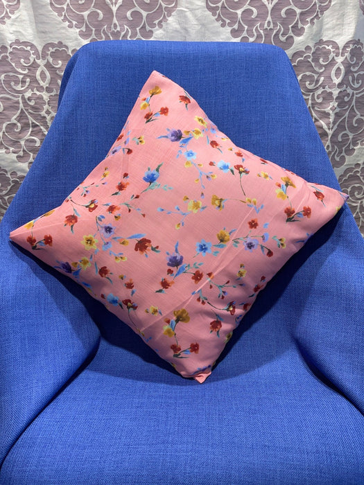 Pink Flower Colourful Handmade Cushion Cover