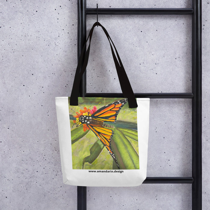 Pastel Drawing of a Butterfly Printed on Fabric a Tote bag