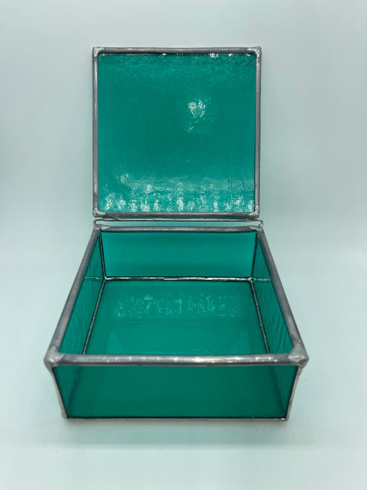 Leadlight Jewellery and Trinket Box, with Hinged Lid