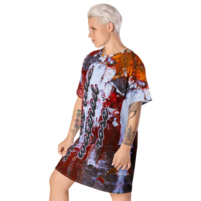 WATERED ROSE T-shirt dress by Gianneli