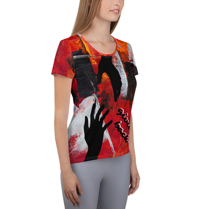 GIVING BACK Women's Athletic T-shirt by Gianneli