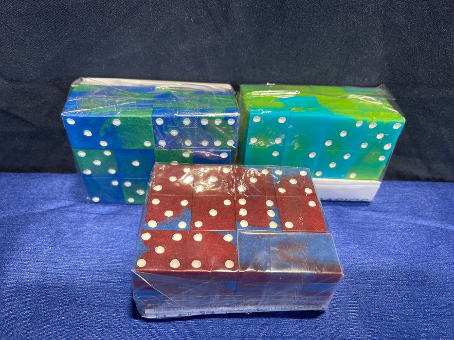 Dominoes Set. Handmade Resin Unique Colors, with Rules