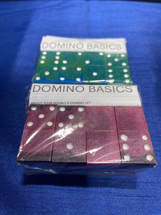 Dominoes Set. Handmade Resin Unique Colors, with Rules