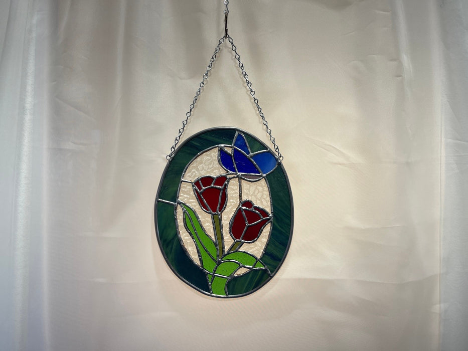 Butterfly & Tulip Leadlight Hanger for Window Handmade