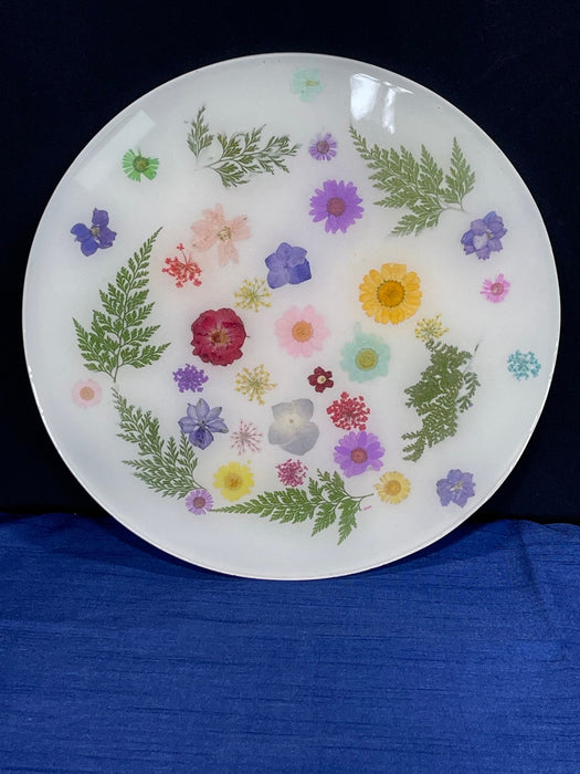 Lg Round Placemat, Cheese Board Handmade Resin Eclectic