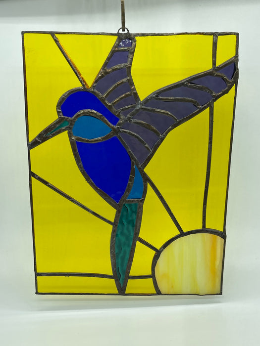 Humming Bird Leadlight Hanger for Window Handmade Stained Glass
