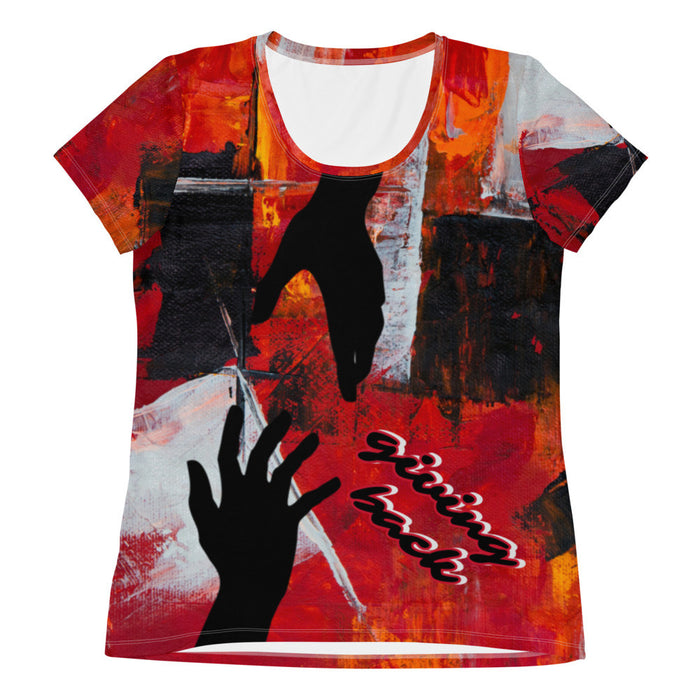GIVING BACK Women's Athletic T-shirt by Gianneli