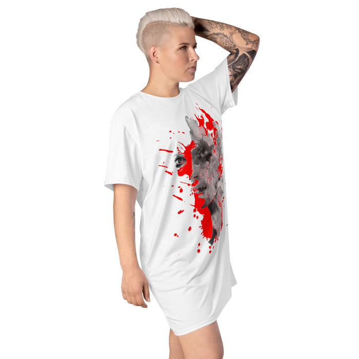 FACE OF ART T-shirt Dress by Gianneli