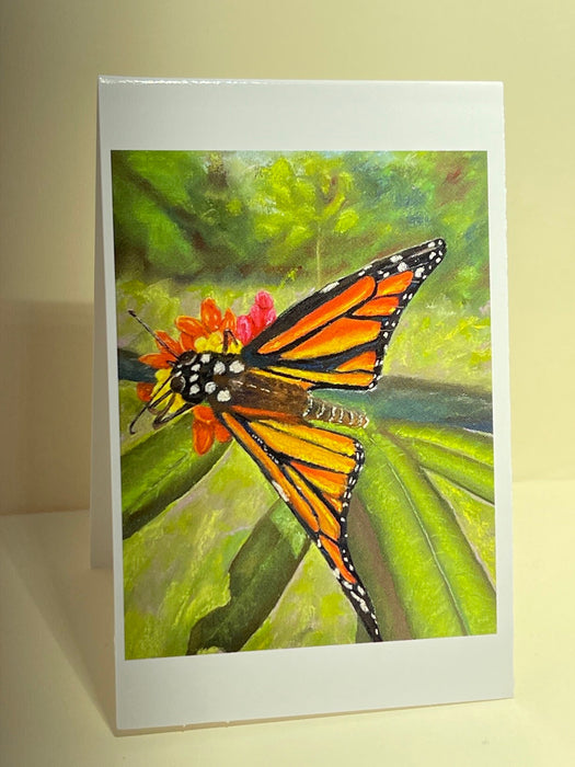 Mini Gift Card. Pastel Drawing of a Butterfly. Blank Inside.