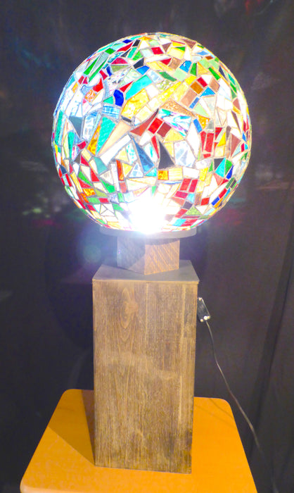 Globe Leadlight Lamp. Handmade Unique