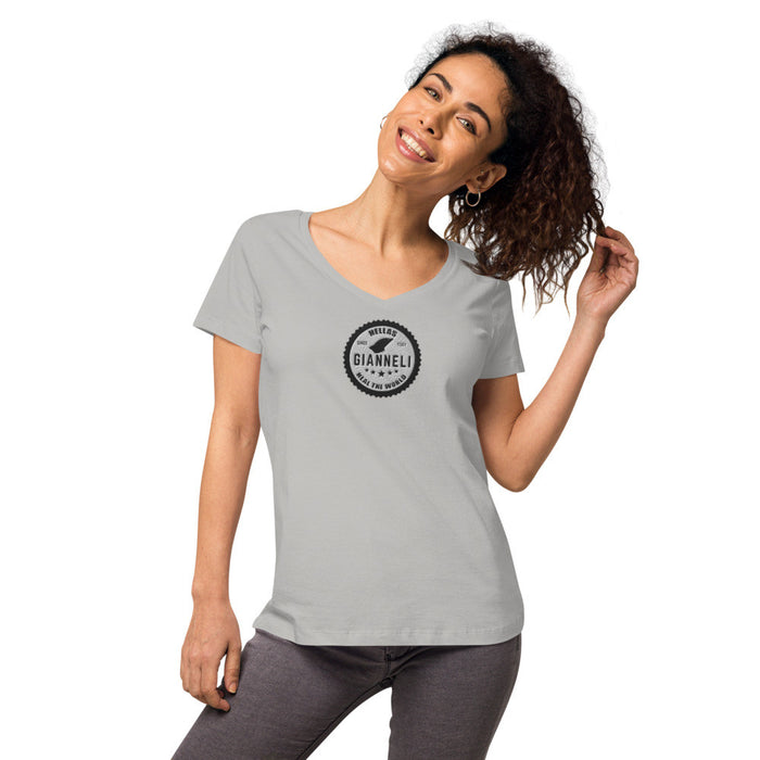 HEAL THE WORLD Women’s Fitted V-neck T-shirt by Gianneli