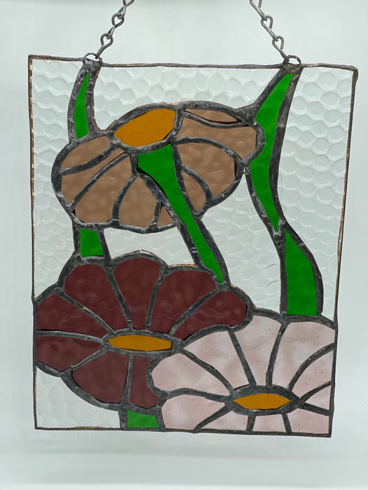Flowers Leadlight Hanger for Window Handmade Stained Glass