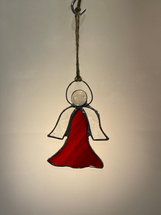 Red Angel Leadlight Hanging Ornament
