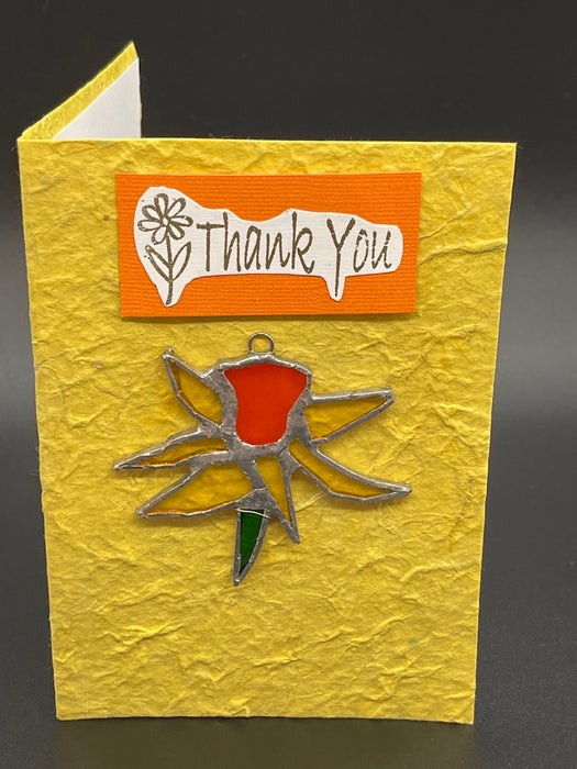 Thank You Leadlight, Sun Catcher Gift Card. Blank