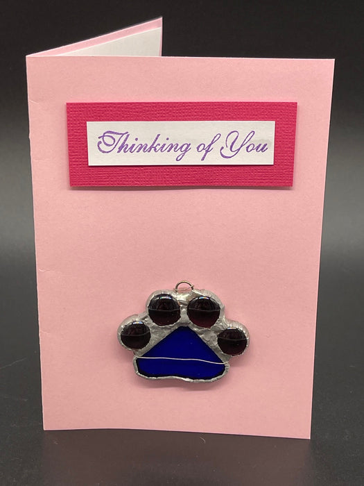 Thinking of You Leadlight, Sun Catcher Gift Card. Blank