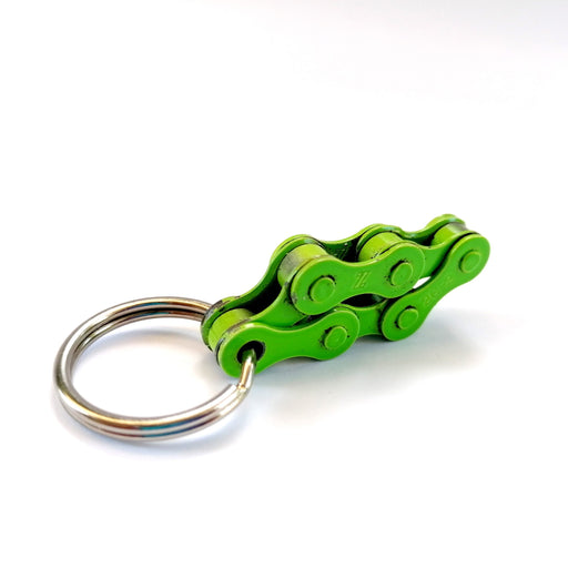 Bike Key Chain “6”, made of Bike Chain, green