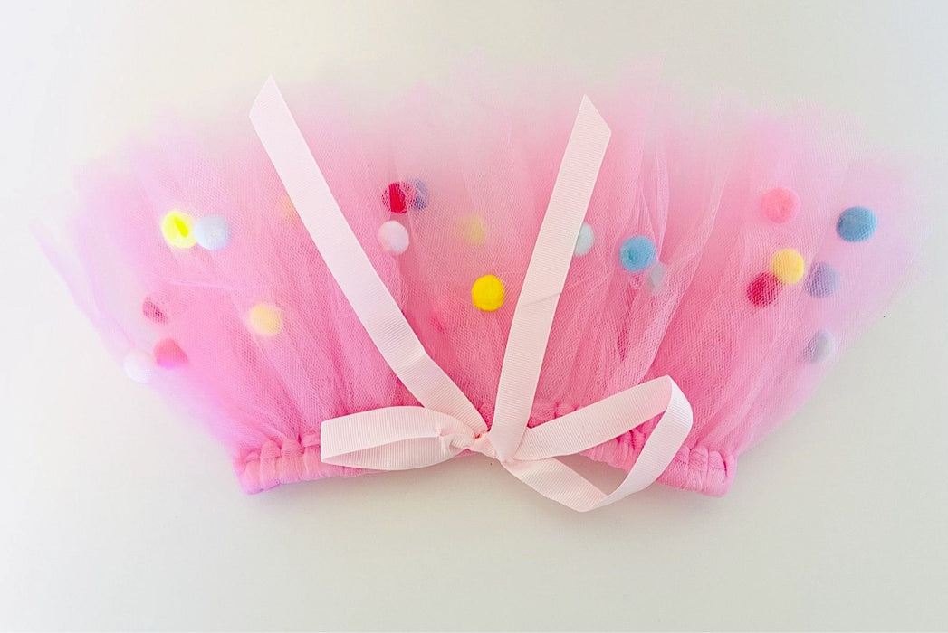 Pink Pom Pom Dog Tutu Skirt | XS-XXXL