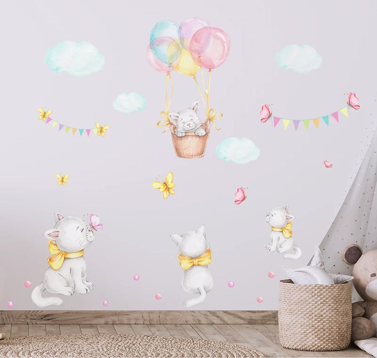 Kitten friends have fun on a walk