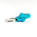 Bike Key Ring “4”, made of Recycled Bike Chain - light blue