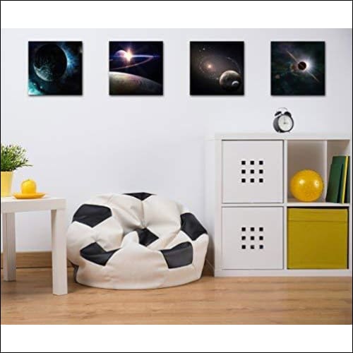 Outer Space Galaxy 4PC Canvas Wall Art