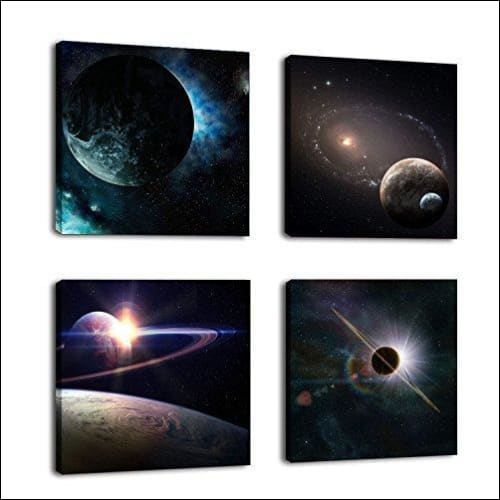 Outer Space Galaxy 4PC Canvas Wall Art