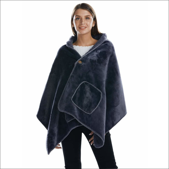 Sherpa Plush Shawl Throw Blanket