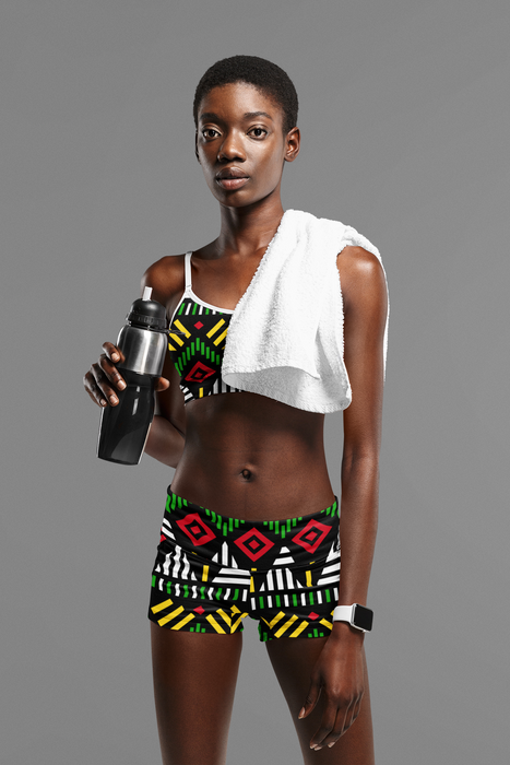 Guyanese Swag Monarch Women's Mid-Rise Yoga Shorts