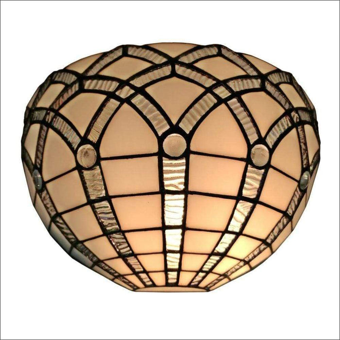 Stained White Glass Vintage Wall Lamp