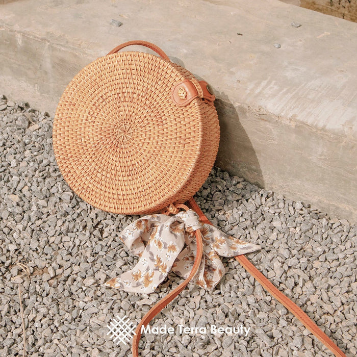 8" Rattan Straw Bag (Minimal Design) | Summer Essential Boho Beach Crossbody